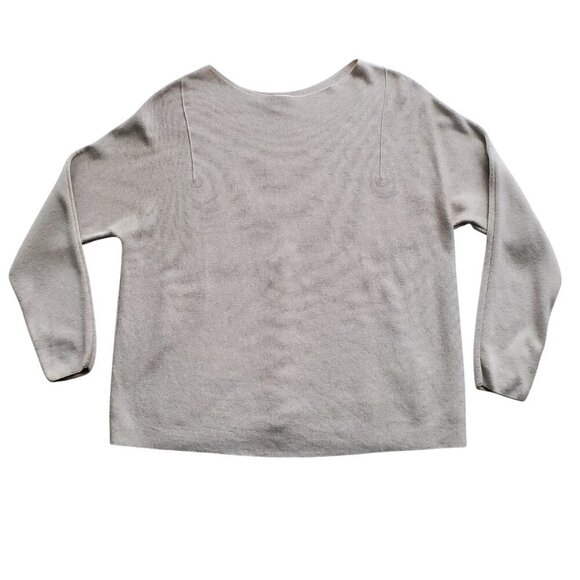 J. Jill Oatmeal Color Flat Knit Oversized Sweater with Back Detail Size XS - Picture 6 of 16